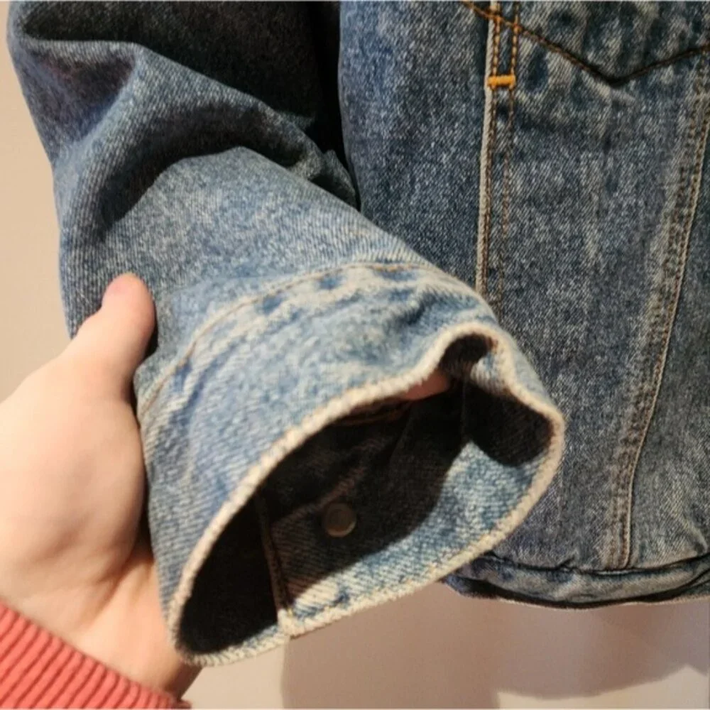 Vintage Giordano Blues Jean Sherpa Mens Xs, Womens Medium EUC‎ Cotton